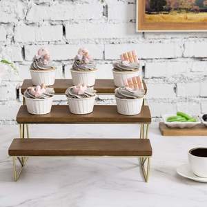 Soporte para Cupcakes con Estructura de Metal de Latón, Soporte de Servicio Escalonado para Aperitivos y Postres, Exhibidor Elegante para Fiestas y Bodas - Product Image 2
