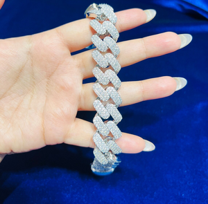 Bracelet Cuban Link Iced Out, Bijou Hip Hop, Effet Diamant, Bracelet de Luxe Tendance - Product Image 5