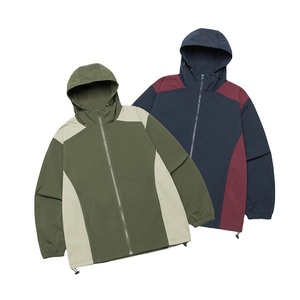 High Street Designer Hoodie Custom Canvas Stand Collar Impermeable a prueba de viento Eco-Friendly Racer Jacket Autumn Contrast Hood - Product Image 1