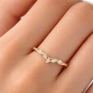 แหวนเพชรทรงมาร์คีส์และทรงกลม ผลิตในห้องปฏิบัติการ ทองคำแท้ 14K 18K สำหรับผู้หญิง แหวนแบบซ้อนได้ แหวนสวยหรู แหวนแฟชั่น แหวนโรแมนติก ขายส่ง - Product Image 6