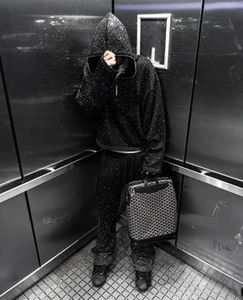 Nouveau Hoodie Homme 2026 Design OES Personnalisé avec Logo et Motifs, Style Streetwear Bling, Strass et Cristaux, Nouvelle Tendance Y2K - Product Image 4