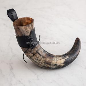 Mug en corne de buffle Viking de luxe fait main avec support, écologique, poli, style antique, cadeau d'affaires - Product Image 5