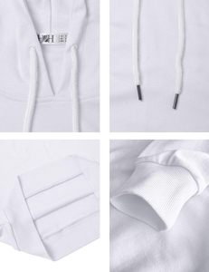 <b>Women</b> <b>White</b> Hooded Sweatshirt Full Sleeve Solid Color Cotton Knitted Breathable Pocket Design Autumn Wear Regular Fit - Product Image 5