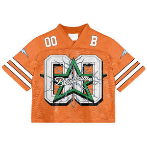 Trendy Streetwear <b>Retro</b> Crop American Football Shirt Custom Sublimated Printing Mesh Soccer Jersey for Summer Season 2025 - Product Image 3