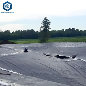 Geomembrana negra 1mm Hdpe Pond Liner Película de Geomembrana para lagunas de aguas residuales - Product Image 4