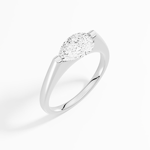 1,01 CTW Pear Cut Moissanite Solitaire Anillo de compromiso en plata de ley 925 para compra a granel - Product Image 4