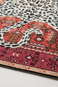 Tapis de luxe en laine motif tête de tigre audacieux de la jungle, tufté à la main, style moderne, pour salon, forme personnalisée, lavable, fabriqué en laine - Product Image 3