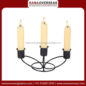 Portavelas elegante de hierro y metal negro vintage, perfecto para bodas y eventos especiales en múltiples diseños y tamaños - Product Image 3