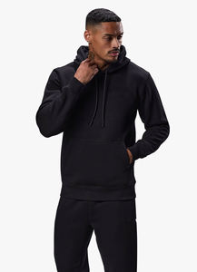 Ensemble de survêtement unisexe noir à capuche, grande taille, 2-en-1, décontracté, manches longues, couleur unie, molleton de coton, pantalon de jogging, tenue d'hiver - Product Image 3