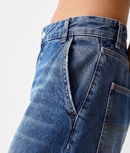 Jean décontracté droit en denim déchiré respirant style japonais taille mi-haute pour femme - Product Image 4