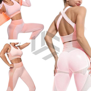 Best Selling <b>Low</b> MOQ Women Yoga Set Solid Color 2-Piece Lightweight Quick Dry Breathable Spandex/Polyester Customized Logo - Product Image 4