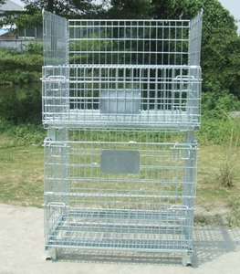Heavy Duty Industrial Wire Mesh Roll Cage Durable Workshop Storage <b>Trolley</b> with 360 Degree Swivel for Logistics Transport - Product Image 5
