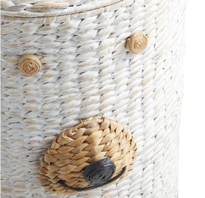 Cesta de Almacenamiento de Jacinto de Agua con Forma de Oso Blanco y Tapa, Organizador de Juguetes Tejido con Forma de Animal para Decoración de Habitación Infantil - Product Image 4