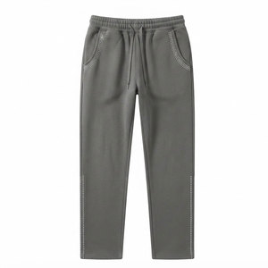 Premium Rhinestone <b>Trousers</b> For Men With Decorative Stone Pattern Slim Fit Construction And Stylish Design For Casual - Product Image 1