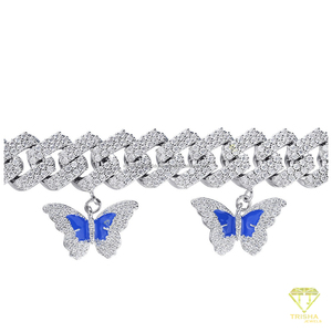Collier en argent sterling 925 avec pendentif papillon en moissanite, style cubain, serti de diamants, bijoux de luxe pour hommes et femmes, style hip-hop - Product Image 2