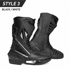 Bottes de moto en cuir pour la course avec des caractéristiques de protection élevées, fermeture éclair latérale YKK + Velcro, sliders de bout modernes pour la course/sport touring - Product Image 4