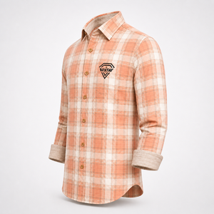 Camisa a cuadros de franela de alta calidad para hombre, fabricada a medida, de manga larga, informal, con botones, de algodón. - Product Image 2
