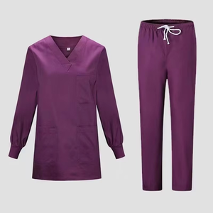 Tenues chirurgicales pour femme, ensemble de blouses médicales, vêtements de travail pour salon, uniformes médicaux unisexes de couleur unie pour infirmières, spa et hôpital - Product Image 5