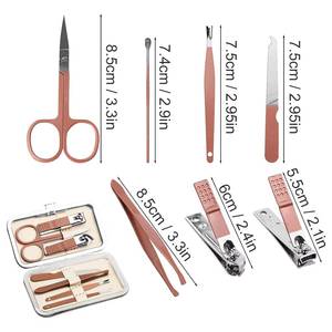 7 In 1 Nail <b>Kit</b> Stainless Steel <b>Manicure</b> Set With Case Portable Classic Style For Adult - Product Image 5