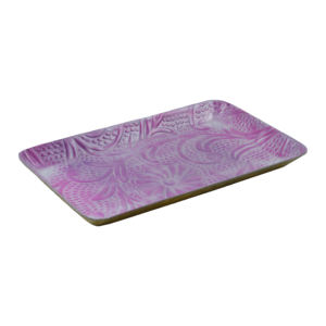 Plateaux de service carrés en or antique pour desserts, design élégant avec finition métallique, idéaux pour les restaurants. - Product Image 4