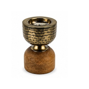 Concept Home Brass Incense <b>Burner</b> with Wood Base Eco-Friendly Arabic Regional Feature Aromatic Diffuser <b>for</b> All-Season Use - Product Image 4