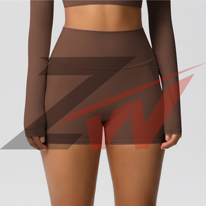 Shorts de yoga brossés pour femmes, taille haute, effet ventre plat et rehaussement des fesses, pour l'entraînement, la course et le cyclisme, extensibles dans quatre directions - Product Image 6