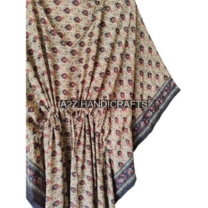 Handmade Ấn Độ Lụa <span class=keywords><strong>Sari</strong></span> <span class=keywords><strong>Kaftan</strong></span> Kimono Của Phụ Nữ Giản Dị Dresses Bikini Cover-Up Áo Dài Tay Áo Bãi Biển Mặc Áo Choàng Dệt Mô Hình - Product Image 5