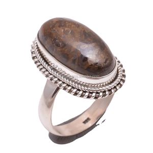 ธรรมชาติเม็กซิกัน Bronzite แจสเปอร์แหวนการออกแบบใหม่925เงินสเตอร์ลิงเครื่องประดับจำนวนมากขายส่งปรับแหวนเงินผู้ผลิต - Product Image 1