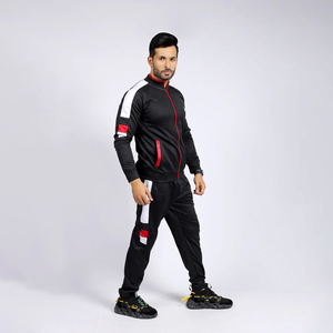 <b>Men's</b> <b>Black</b> Printed Color Block Streetwear Tracksuit Set Breathable Hooded Drawstring <b>Jacket</b> and Ankle-Length Pants Eco-Friendly - Product Image 5