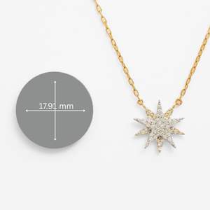 Collar con Colgante de Diamantes Cultivados en Laboratorio en Oro Amarillo de 14K, Diseño de Estrella, 0.25ct, Cierre de Langosta, Joyería de Lujo para Mujer - Product Image 5