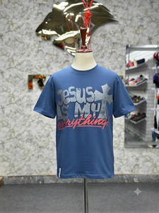 เสื้อยืดกราฟิกคริสเตียนแบบกำหนดเอง GRAY FOUR SPORTS ผ้าฝ้าย 100% ทรงปกติ 300 กรัม แขนสั้น สตรีทแวร์แนวศาสนา พระเยซูคือพระเจ้าของฉัน - Product Image 3