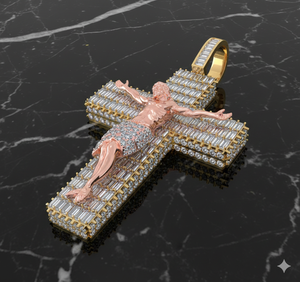 10K <b>Gold</b> Cross Pendant Pass Diamond <b>Tester</b> Emerald Cut labgrown diamond Hip Hop Fine Pendant Jewelry for Men Women - Product Image 4