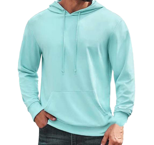 Sweat-shirt à capuche vert pour homme, couleur unie, décontracté, respirant, en molleton tricoté, style automne, ensemble sweat-shirt 300g en coton - Product Image 2
