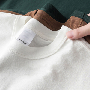 <b>Top</b> Ranking Plain Heavy Cotton Luxury Tshirt Unisex Custom Print Logo <b>Mock</b> <b>Neck</b> Blank Oversize Mens Streetwear Premium <b>Top</b> - Product Image 1