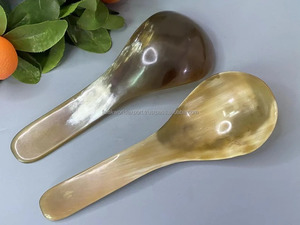 Cucharas ligeras hechas de cuerno de búfalo para accesorios de comedor de lujo, cuchara de cuerno de buey de calidad para regalos, cuchara de cuerno de buey segura para alimentos FWE - Product Image 5