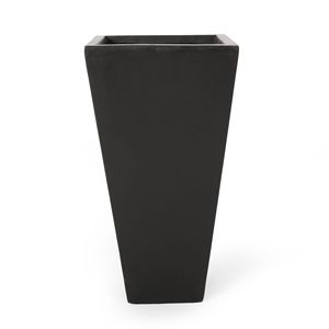 Fioriera Moderna da Esterno in MGO da 13 Pollici, Vaso per Fiori in Pietra Artificiale Nera - Product Image 2