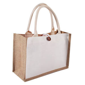 Custom Logo Printed Jute Carry <b>Bag</b> Sustainable Reusable Shopping <b>Bag</b> for Retail Promotion - Product Image 1