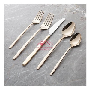 ชุดช้อนส้อมสแตนเลสสตีลดีไซน์ทันสมัย ลายตอกแบบแฮนด์เมด 5 ชิ้น สำหรับห้องครัวและโต๊ะอาหาร - Product Image 1