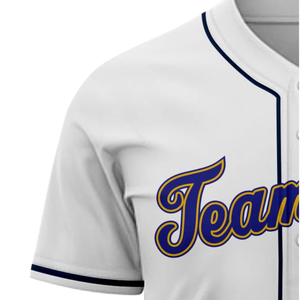 Maillot de baseball blanc à manches courtes, boutonné, uniforme d'équipe personnalisé, respirant, en polyester, chemise de sport athlétique - Product Image 4