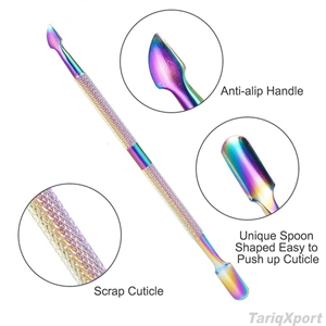 ที่ดันหนังกำพร้าและตัดเล็บสแตนเลสแบบมืออาชีพ ใช้ซ้ำได้สองแบบ หัวคู่ ด้ามจับสบายมือ - Product Image 5