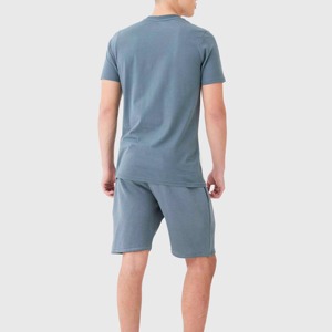 Ensemble t-shirt et short en coton rayé pour homme, vêtements décontractés d'été, respirant, blanc - Product Image 3