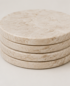 Luxury Natural Marble <b>Coaster</b> Set with Holder Handmade Round <b>Drink</b> <b>Coasters</b> Table Protection Home Decor Gift - Product Image 2