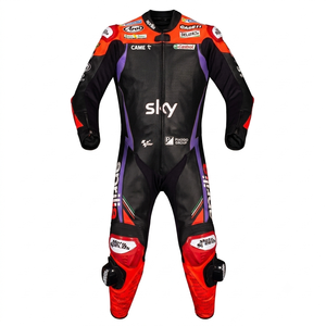 ชุดแข่งรถมอเตอร์ไซค์ Maverick Vinales MotoCP หนังวัว/หนังจิงโจ้ สำหรับขับขี่/แข่งรถ  ชุดจั๊มสูทหนังสำหรับนักขี่มอเตอร์ไซค์/ชุดนักบิด ระดับ 2 CE Pro - Product Image 1