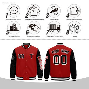 เสื้อแจ็คเก็ตยีนส์ทีมแบบกำหนดเอง ชุดนักเรียน บอมเบอร์สั่งทำได้ ขายส่ง ซับลิเมชั่น MOQ ต่ำ ออกแบบฟรี แห้งเร็ว สีสันสดใส - Product Image 2