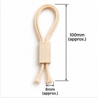 Attache personnalisée en cordon de coton avec curseur en tissu tissé pour étiquettes de vêtements et accessoires de confection