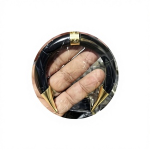 Buffalo Ox Horn Brass worked Pendant <b>Locket</b> Necklace Handmade Artisan Bijoux Italy Jewellery accessories Fancy Pendants Newly - Product Image 1