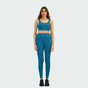 OEM Yoga Set Supplier Polyester Spandex Ribbed Gym Wear Custom Logo Design Sports <b>Bra</b> Leggings <b>Low</b> MOQ Manufacturer - Product Image 3