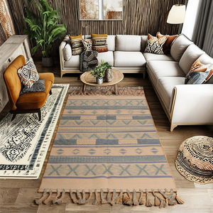 Modern <b>Boho</b> Cotton Handloom <b>Rug</b> High Pile Cut Pile Area <b>Rug</b> for Living Room Decor Novelty Patterned - Product Image 1