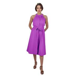 ชุดคลุมท้องผ้าคอตตอนผ้าสแปนเด็กซ์ใยไผ่ชุดเดรสผ้าย้อมสีเรียบดีไซน์แขนกุดระบายอากาศ - Product Image 3