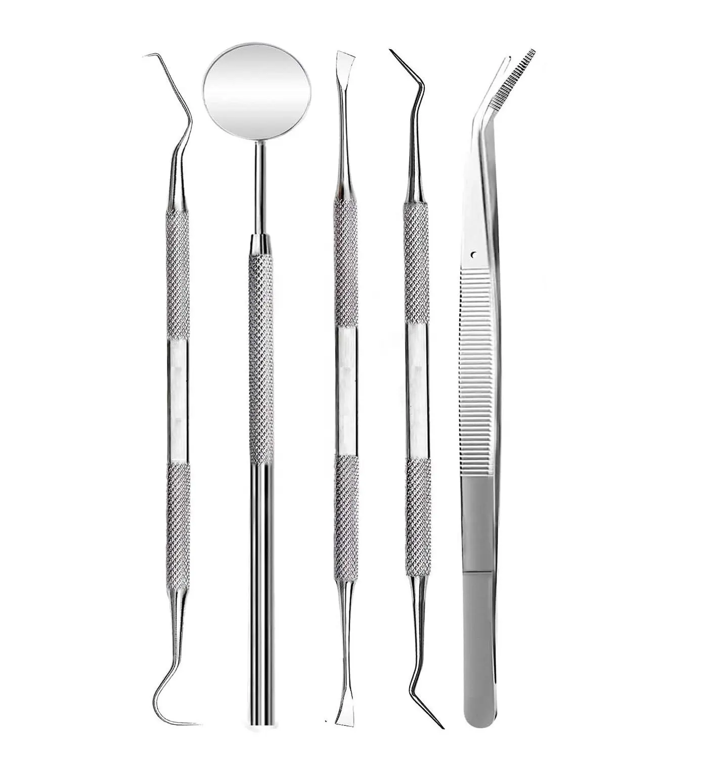 Dentist Instruments Dentist Cutlery Dental Mirror Tweezers Tooth Probe Tartar Remover Made of Stainless Steel Dental Care Set